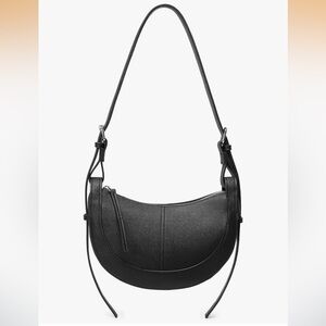 Faux Leather Crescent Crossbody